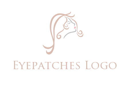 salon logo with a woman head illustration