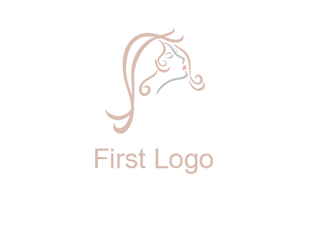 salon logo with a woman head illustration