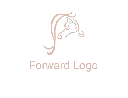 salon logo with a woman head illustration