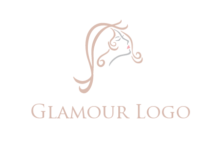 salon logo with a woman head illustration