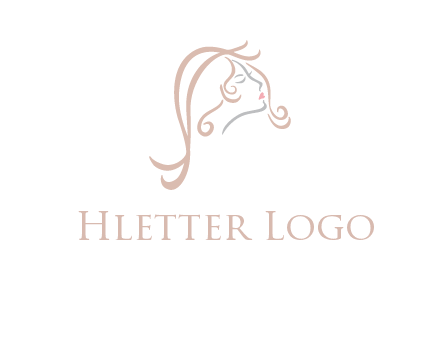 salon logo with a woman head illustration