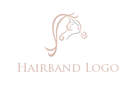 salon logo with a woman head illustration