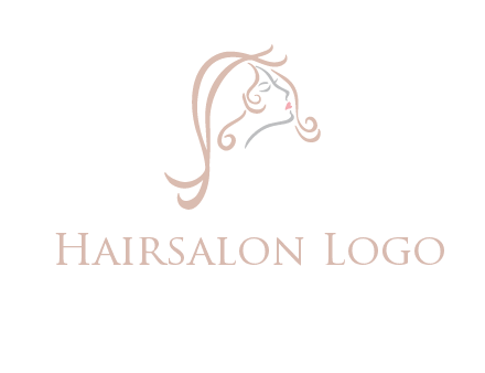 salon logo with a woman head illustration