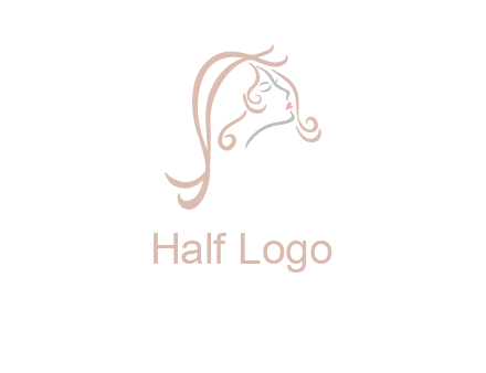 salon logo with a woman head illustration