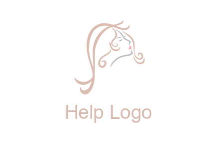 salon logo with a woman head illustration