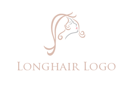 salon logo with a woman head illustration