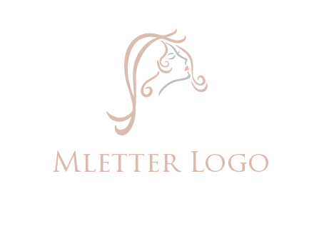 salon logo with a woman head illustration