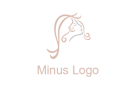 salon logo with a woman head illustration
