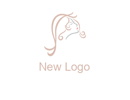 salon logo with a woman head illustration