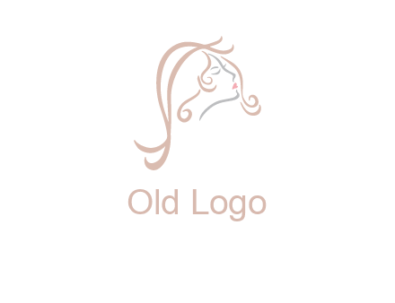 salon logo with a woman head illustration