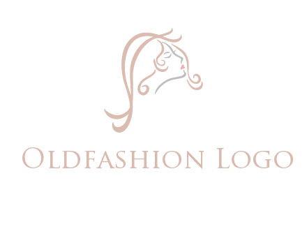 salon logo with a woman head illustration
