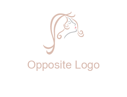 salon logo with a woman head illustration
