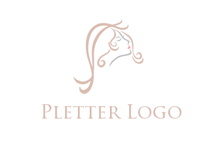 salon logo with a woman head illustration