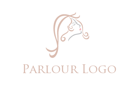 salon logo with a woman head illustration