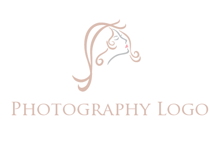 salon logo with a woman head illustration