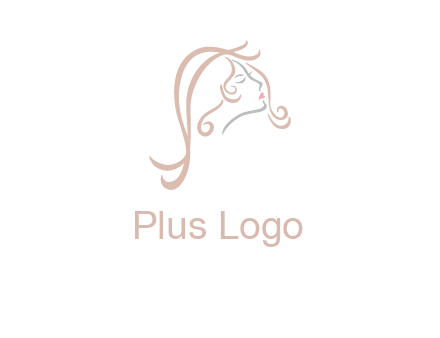 salon logo with a woman head illustration