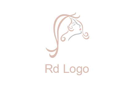 salon logo with a woman head illustration