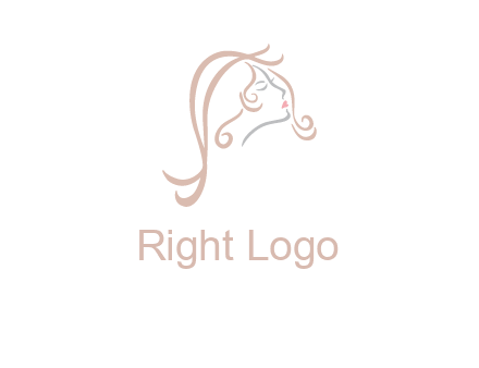 salon logo with a woman head illustration