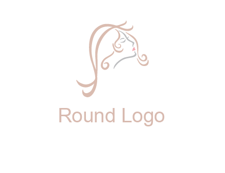 salon logo with a woman head illustration