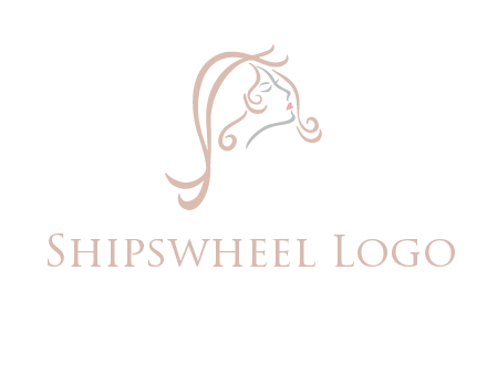 salon logo with a woman head illustration