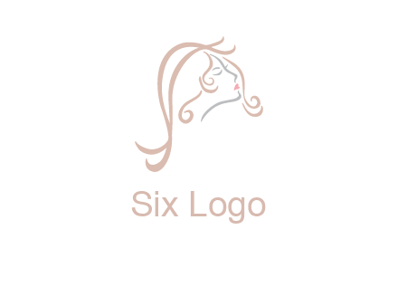 salon logo with a woman head illustration