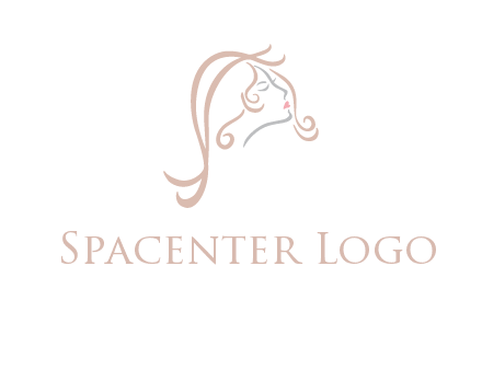 salon logo with a woman head illustration
