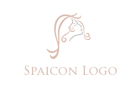 salon logo with a woman head illustration