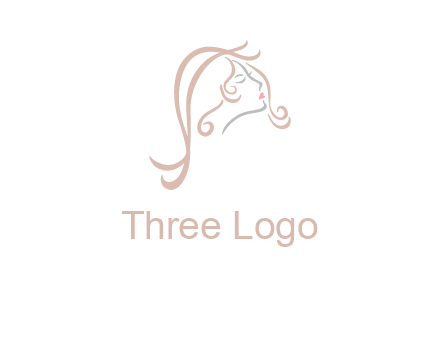 salon logo with a woman head illustration