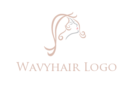 salon logo with a woman head illustration