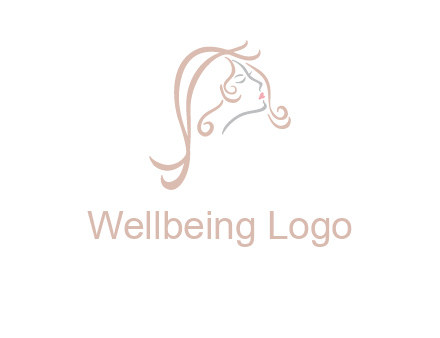 salon logo with a woman head illustration