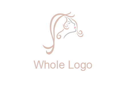 salon logo with a woman head illustration