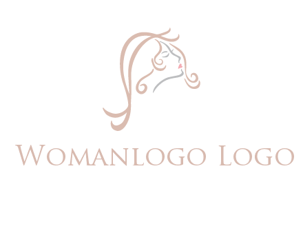 salon logo with a woman head illustration