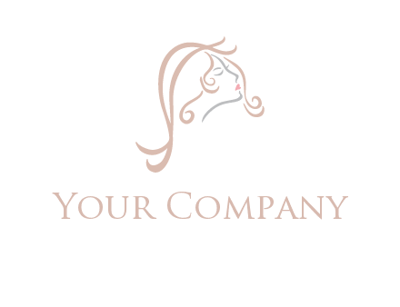 salon logo with a woman head illustration