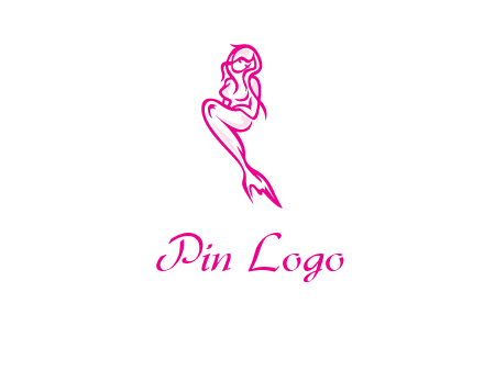 pink mermaid logo
