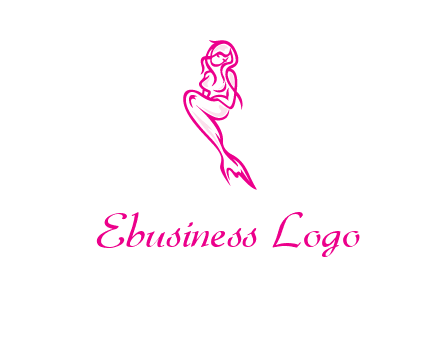 pink mermaid logo