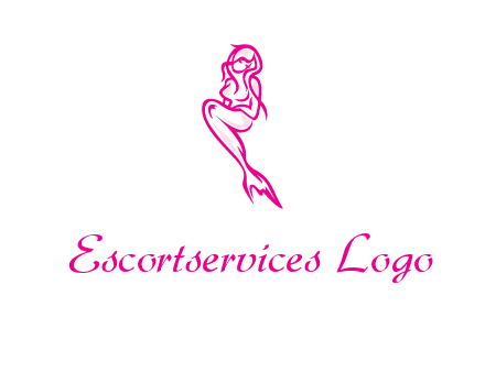 pink mermaid logo