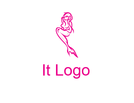 pink mermaid logo