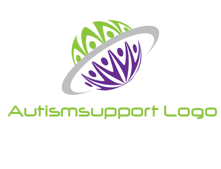 people on Saturn logo