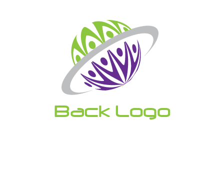 people on Saturn logo