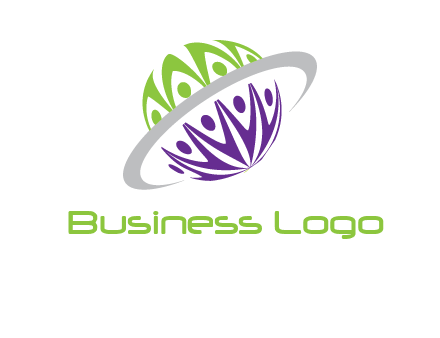 people on Saturn logo