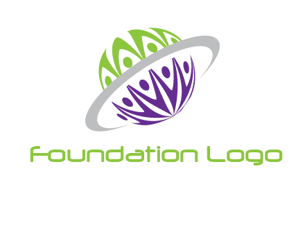 people on Saturn logo