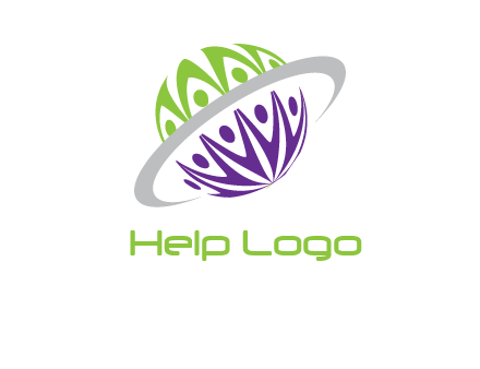 people on Saturn logo