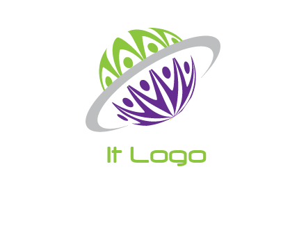 people on Saturn logo
