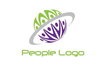 people on Saturn logo