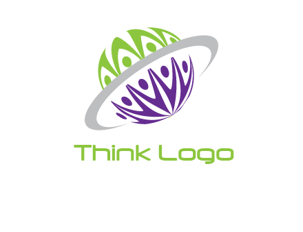 people on Saturn logo