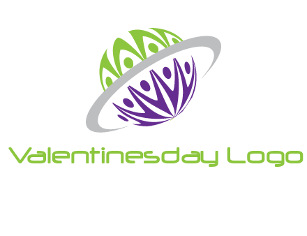people on Saturn logo