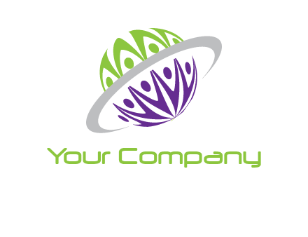people on Saturn logo