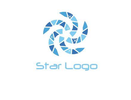 shiny gemstones swirl star logo