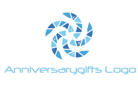 shiny gemstones swirl star logo