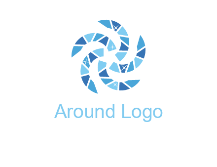 shiny gemstones swirl star logo